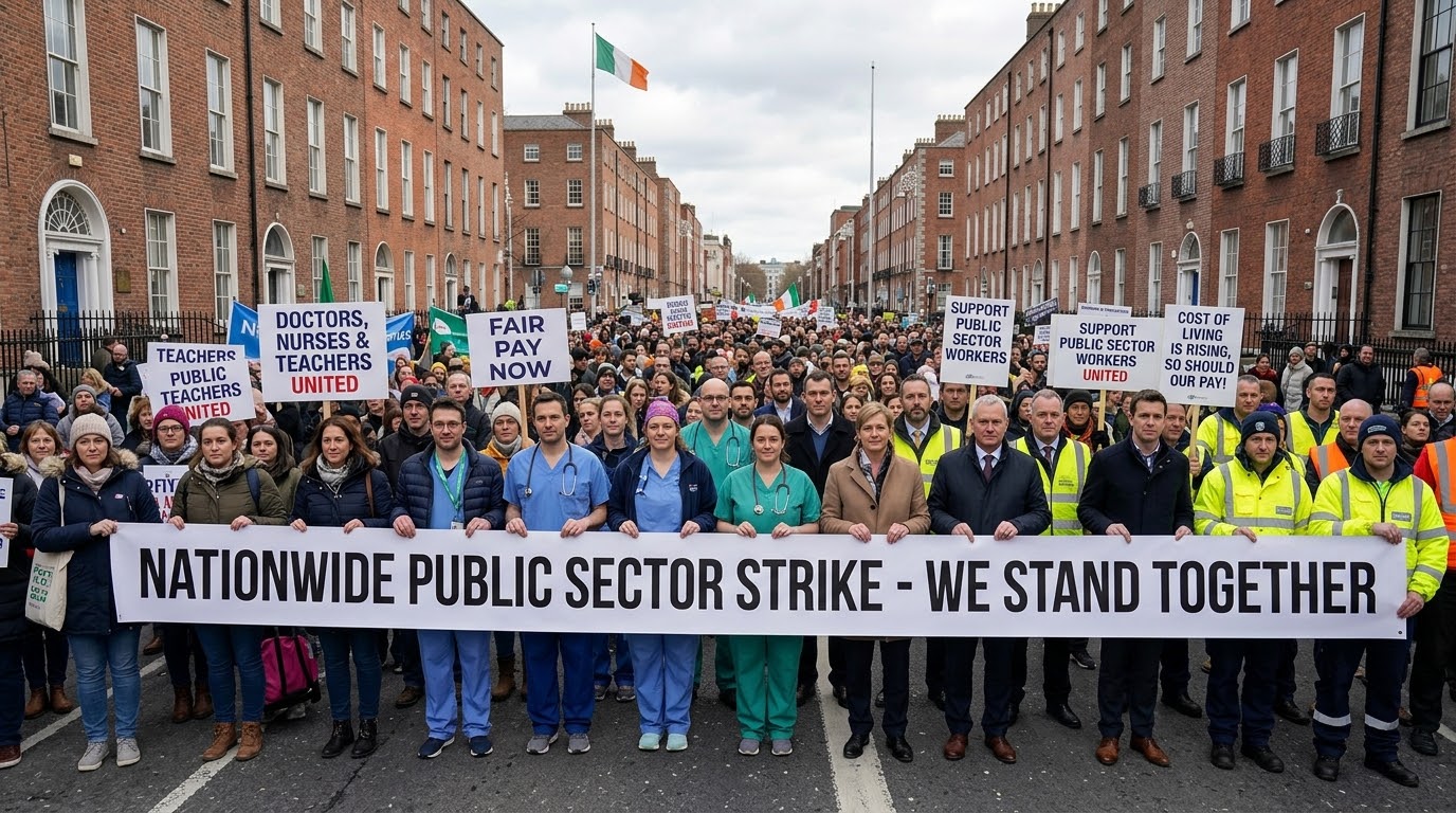 Irish Public Sector Braces for Massive Strike: Schools and Non-Urgent Healthcare to be Disrupted